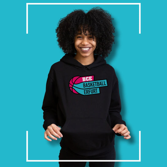 #bcerfurt Hoodie schwarz mit großem Logo