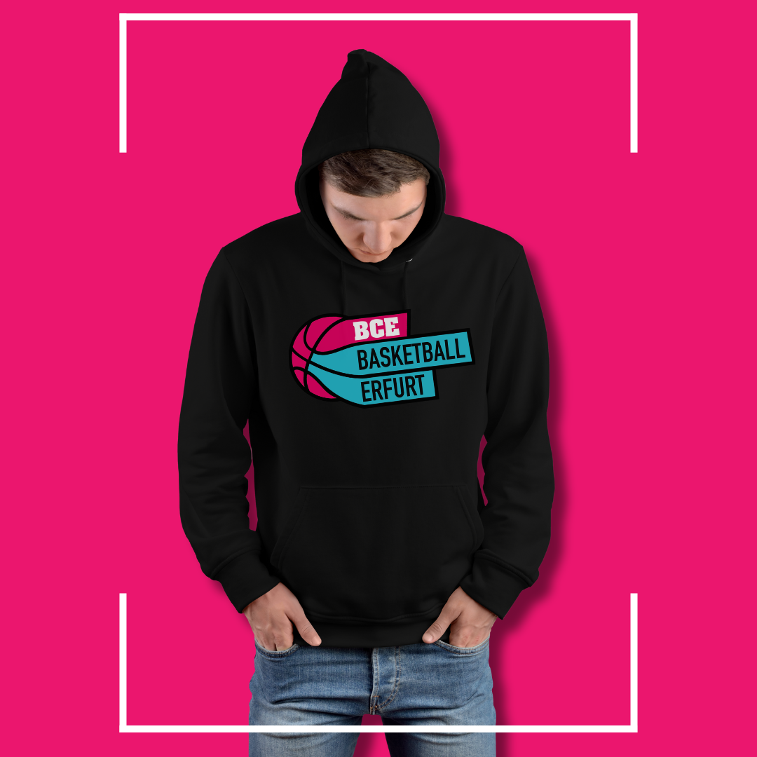 #bcerfurt Hoodie schwarz mit großem Logo